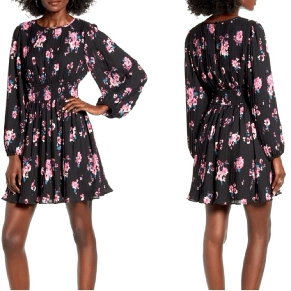 Leith Black Floral Dress